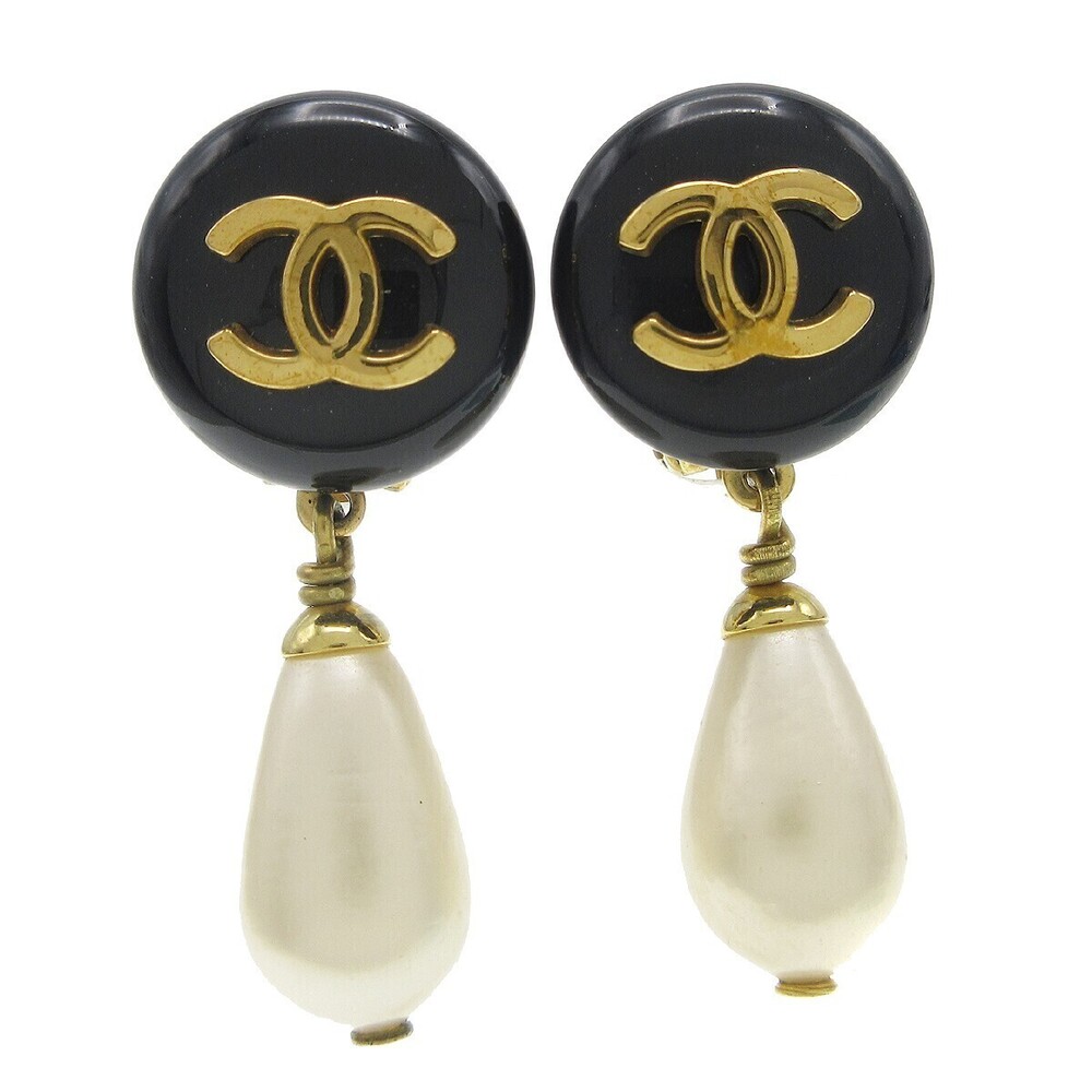 Chanel CC Dangle Metal with Faux Pearl